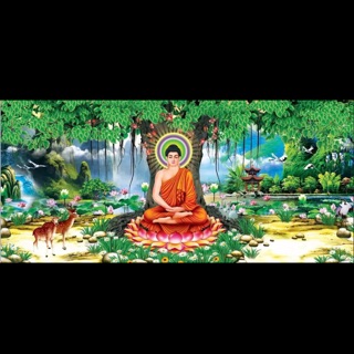 Tranh dán Tường Kim Sa Phật Thích Ca 100x45cm