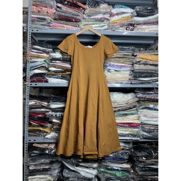 VÁY THUN , VÁY COTTON XOÈ CỔ VUÔNG CHẤT ĐẸP MS17366