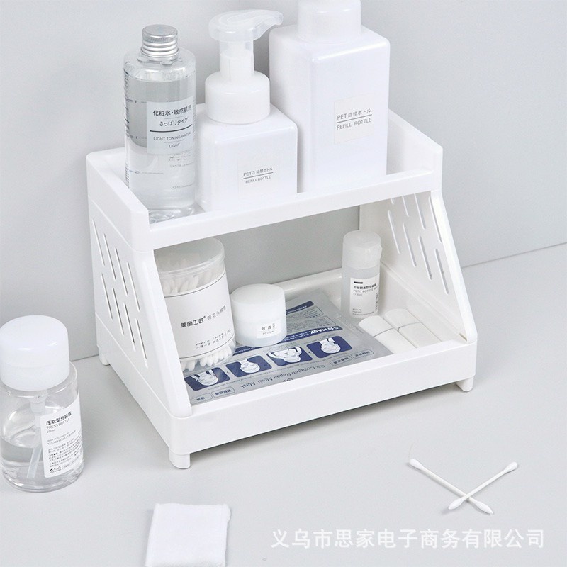 Kệ để đồ chân mèo 2 tầng bằng nhưa, giá để đồ mini chắc chắn tiện lợi