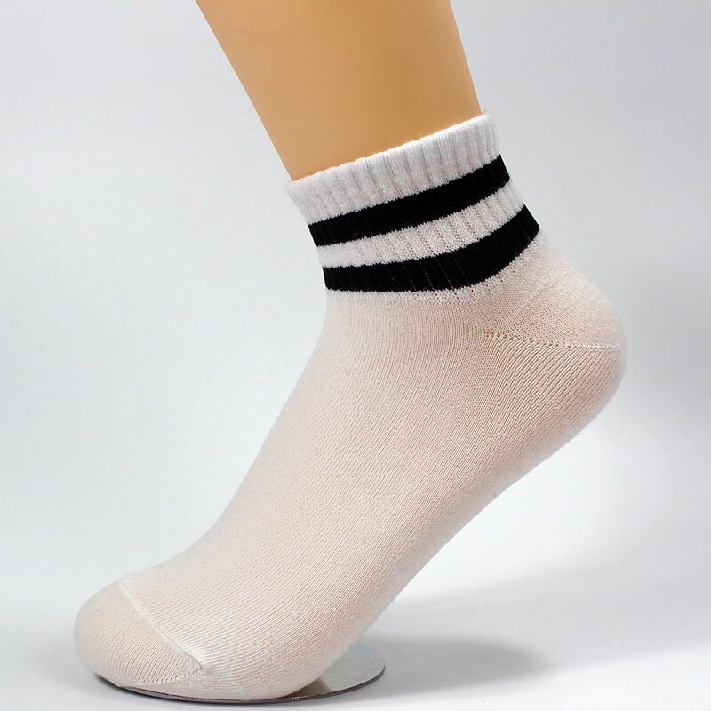 Tất cổ lửng kẻ sọc ngang nam nữ unisex, phong cách hàn quốc, chất liệu thoáng mát, thấm hút mồ hôi