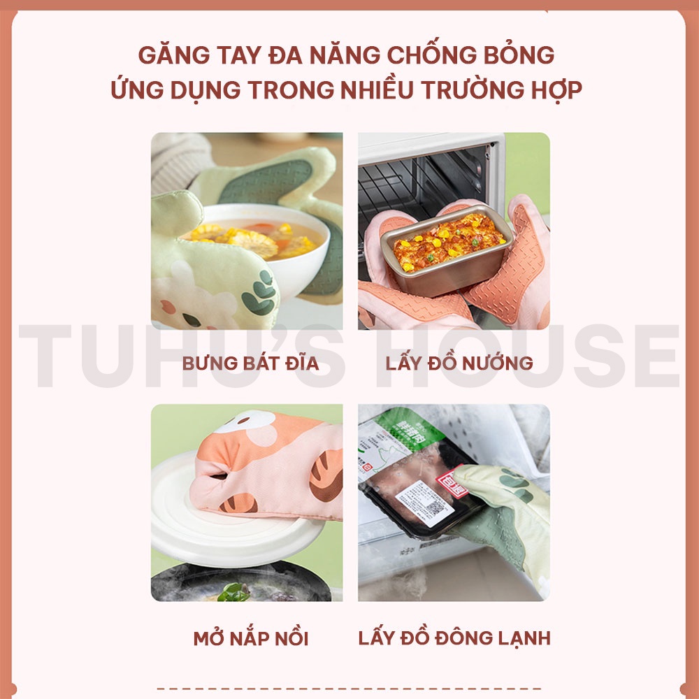 Găng tay làm bánh bằng silicon, găng tay nấu ăn chống trơn trượt cách nhiệt làm bếp - Tuhu's House