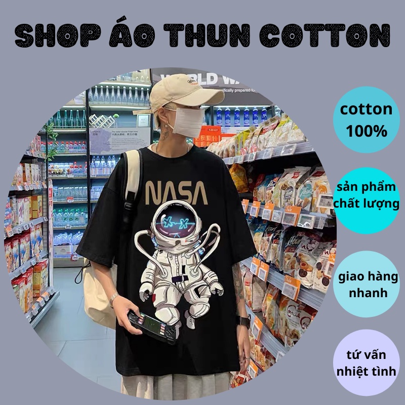 Áo thun nữ in NASA thời trang chất cotton 100% co giãn 4 chiều vải mềm mịn,thun unisex from to đẹp
