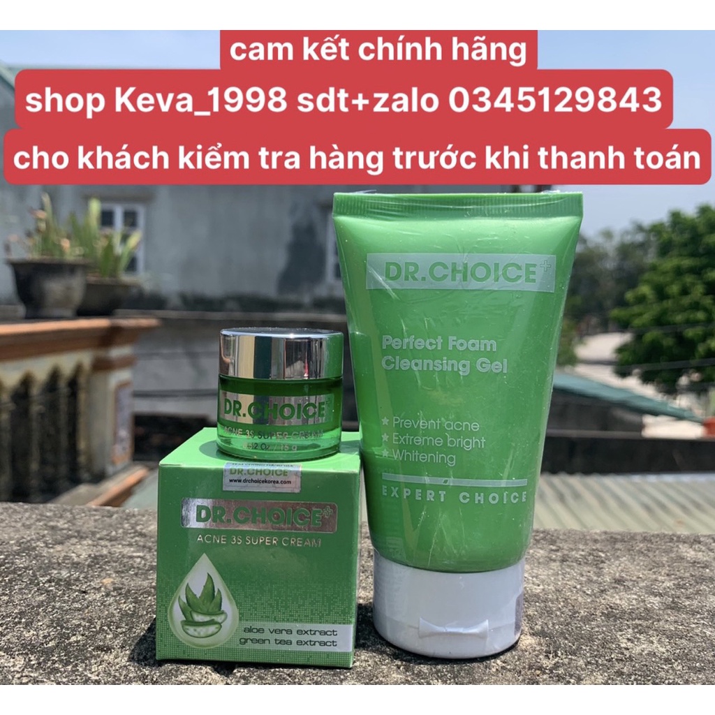 (cam kết chính hãng) Combo sữa rửa mặt + kem mụn Dr.Choice