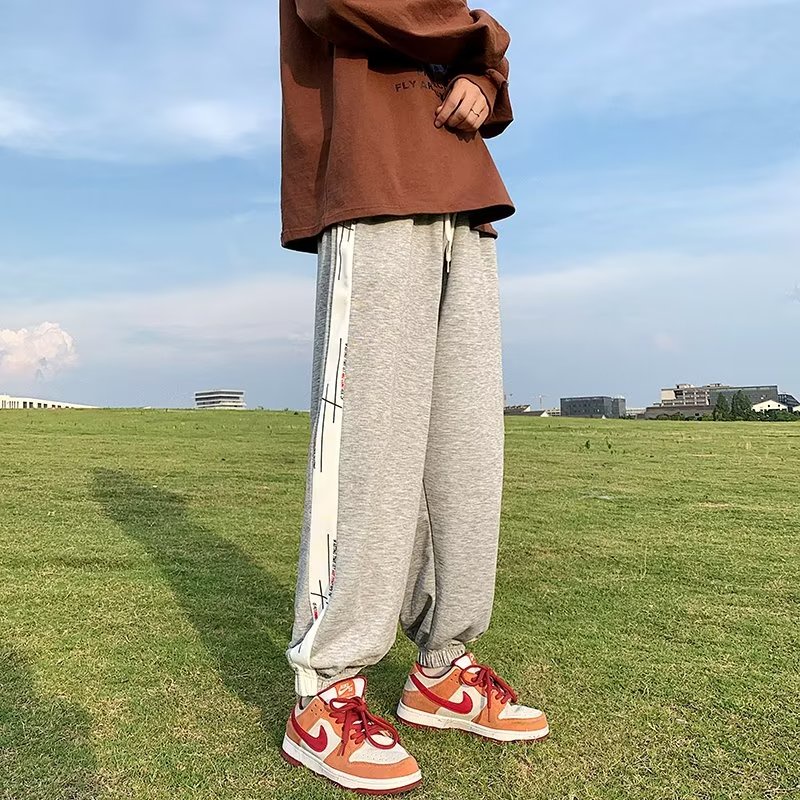 Quần Dài Dáng Rộng Lưng Thun Co Giãn Tốt Cỡ Lớn M-3XL Phong Cách Hip Hop Hàn Quốc Thời Trang Cho Nam