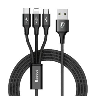 Cáp sạc baseus 3 đầu micro usb, lightning, type c