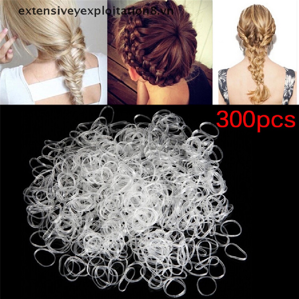 Set 300 Dây Buộc Tóc Bằng Cao Su Co Giãn