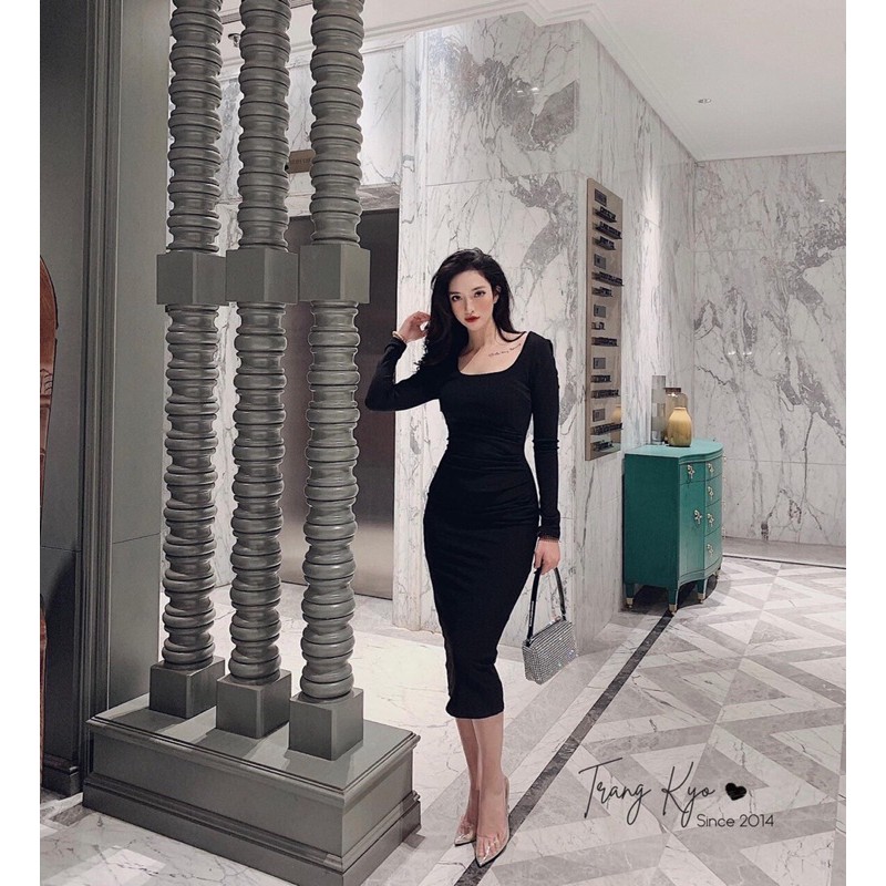 Đầm body nhún eo chất thun co dãn