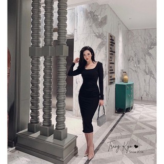 Đầm body nhún eo chất thun co dãn