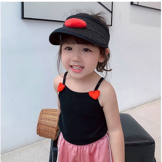 Áo Hai Dây In Hình Trái Dâu Xinh Xắn Dành Cho Bé Gái