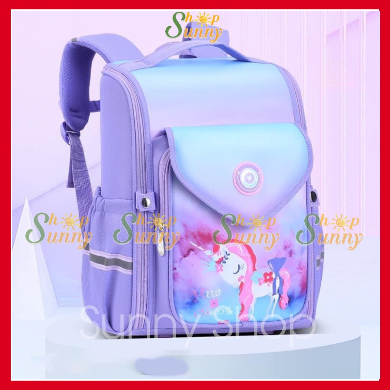 Balo chống gù bé gái đi học tiểu học cấp 1 cặp xách trẻ em lớp 2 3 4 5 ba lô học sinh cao cấp size 38 Mới