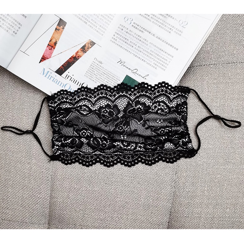 Khẩu Trang Hai Lớp Phối Ren Mỏng Thoáng Khí Thời Trang Mùa Hè Cho Nữ