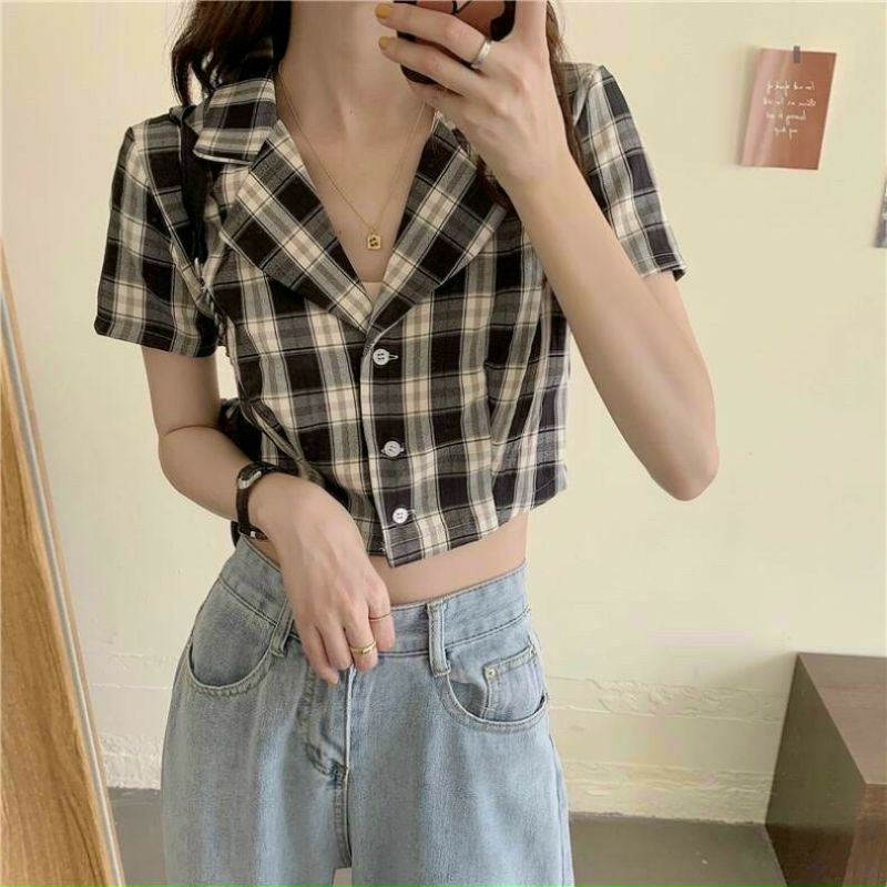 Áo sơ mi kẻ tay ngắn hàn quốc đủ màu