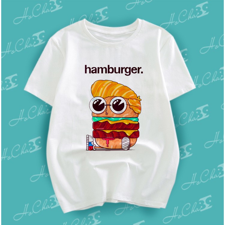 Áo Thun Bánh Hamburger - HoCha89 - Vải Dày Đẹp Size từ 9kg đến hơn 100kg - Ảnh Thật - May Dây Cổ Hàng Xuất Khẩu