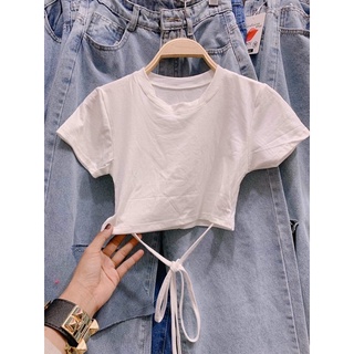 Áo croptop tay ngắn dây cột eo sexy