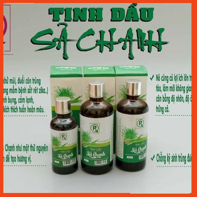 Tinh dầu sả chanh nguyên chất Công ty Hồng tâm|sát trùng-khử mùi-đuổi côn trùng|chai 50ml-100ml