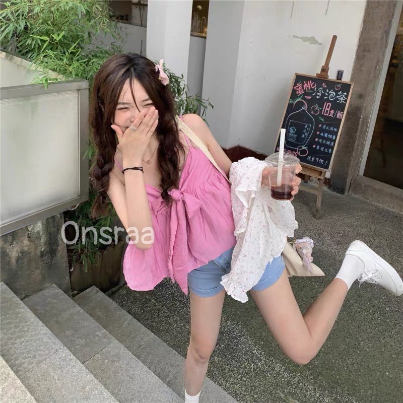 ❤ÁO DÂY BABYDOLL CỘT NƠ XINH QUÁ❤️