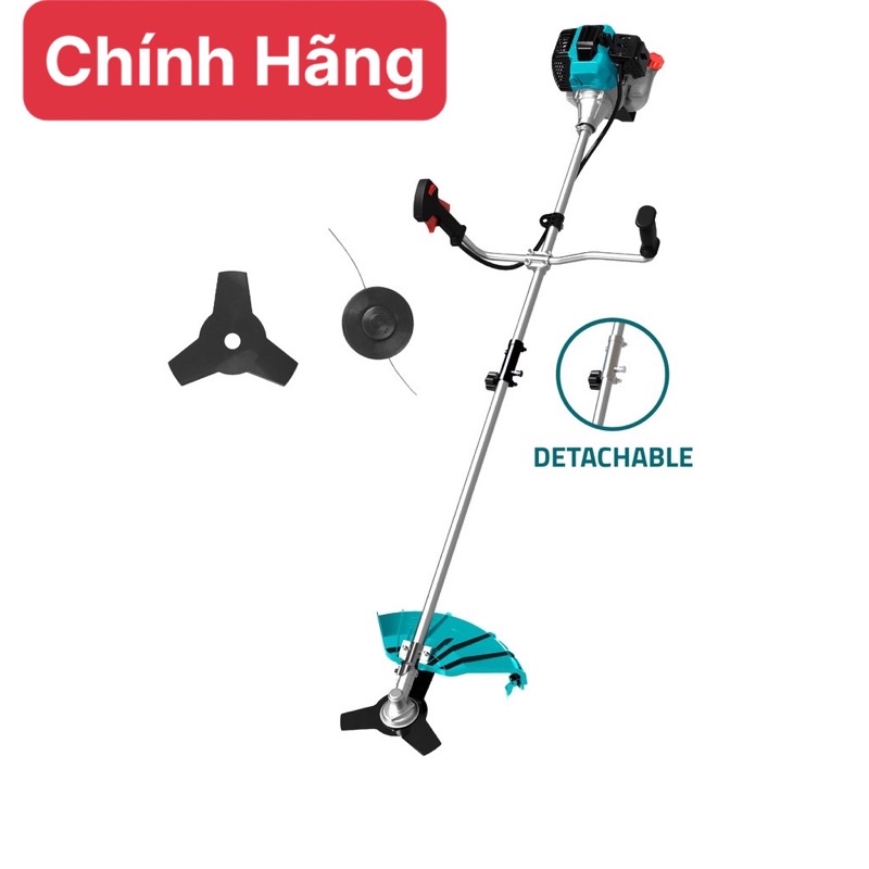 TOTAL Máy cắt cỏ dùng xăng pha nhớt kèm lưỡi cắt 2HP TP5434421