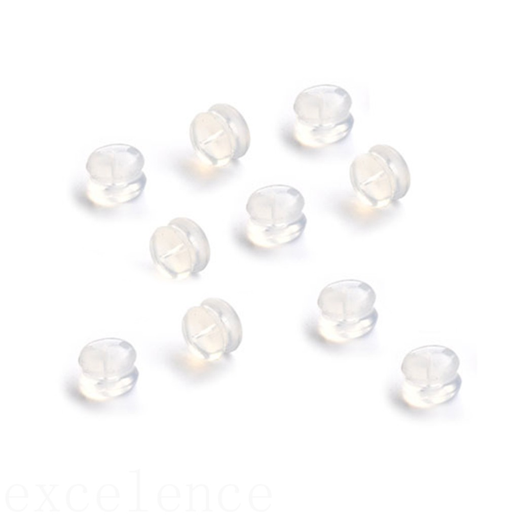 Set 10 Nút Chặn Khuyên Tai Silicon