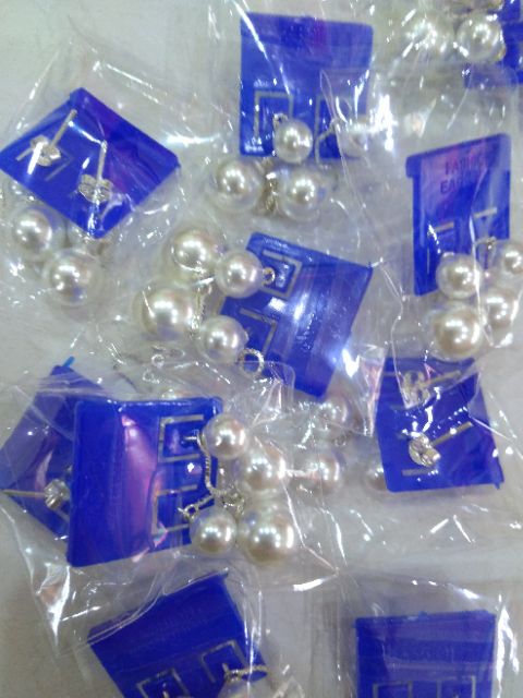 Bông tai bạc Bông bạc 925 tua ngọc nhân tạo Van Jewelry V10625