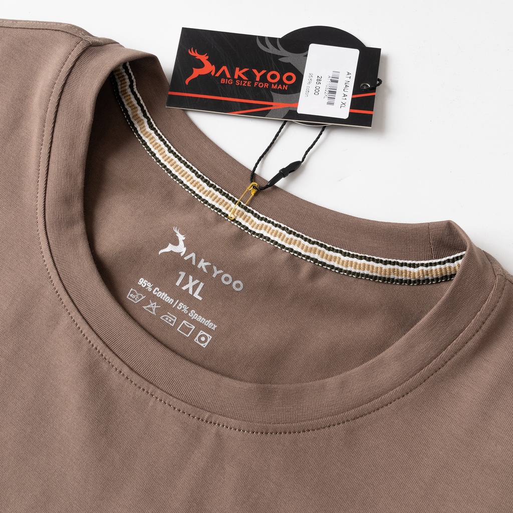 Áo Thun Bigsize Nam 80-140kg AKYOO vải Cotton Co giãn, Bền màu, Thấm hút mồ hôi - AT110322