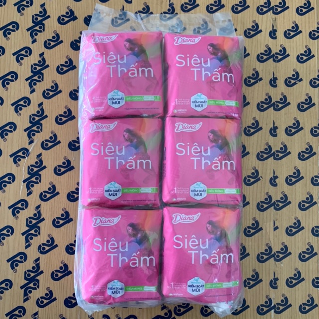 [Bộ 6 Gói Tặng 2 Miếng] Băng Vệ Sinh Diana Siêu Thấm Mỏng Không Cánh/ Có Cánh Mặt Lưới 23cm