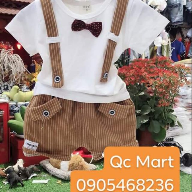 bộ vét công tử cho bé kèm nơ