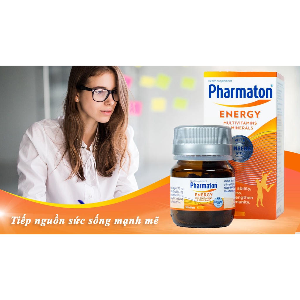 Viên uống Pharmaton Energy Multivitamins Minerals With Ginseng bổ cơ thể