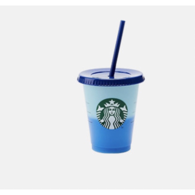 Cốc nhựa đổi màu chính hãng Starbucks Hàn Quốc, 473ml