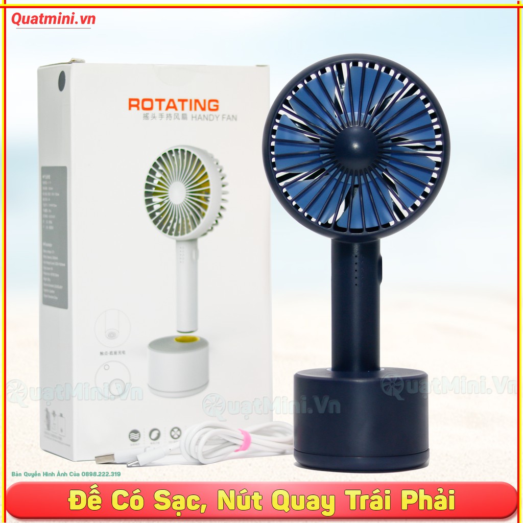 Quạt Cầm Tay 5 Cấp Độ Số [Tích Hợp Đế Sạc][Quay Trái Phải][2000mah] | BigBuy360 - bigbuy360.vn