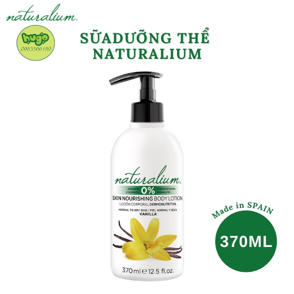 Sữa Dưỡng Thể Naturalium Body Lotion Hương Vani Thiên Nhiên Làm Sáng Da xuất xứ Tây Ban Nha 370ml Hugo Shop