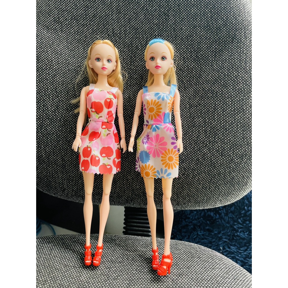 Đồ chơi búp bê dễ thương tóc ngắn có khớp xoay, váy ngắn thời trang cho bé