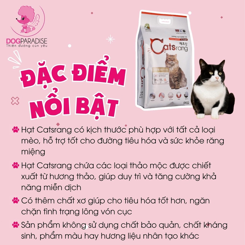Thức ăn hạt cho mèo Catsrang thơm ngon dành cho nhiều lứa tuổi xuất xứ Hàn Quốc - Dog Paradise