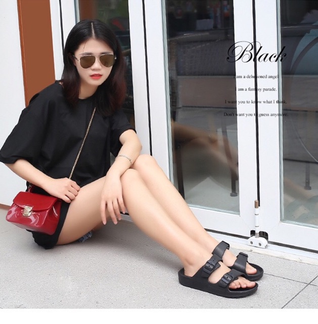 Dép 2 Quai Ngang Khoá Điều Chỉnh Thời Trang Unisex Siêu Nhẹ Size 35-42 - Hàng Việt Nam Chất Lượng Cao - Lucky Girl shop