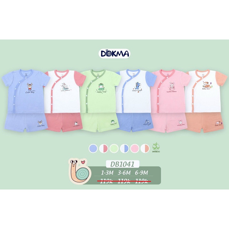 Bộ Quần Áo Sơ Sinh Bé Trai Bé Gái Sợi Tre Dokma