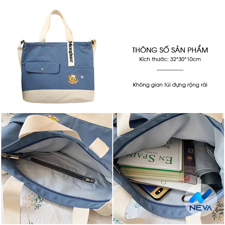 (Mới) Túi vải/ Tote Chất vải dày dặn style Nhật Bản NEVA889