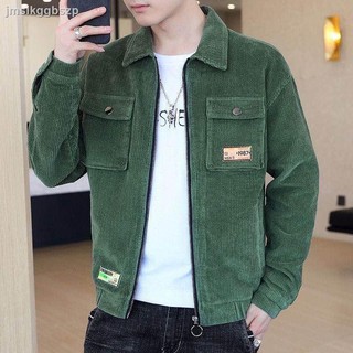 Áo khoác nhung kẻ thời trang mùa thu ấm áp dành cho nam