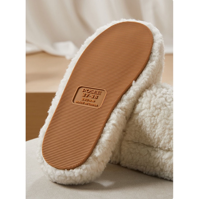 Dép bông đi trong nhà POSEE PS4009W chống trượt thời trang thu đông 2022 đáng yêu dành cho nữ