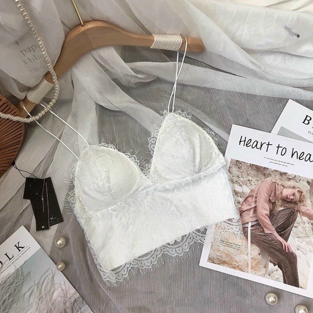 Áo 2 dây bra ren sexy 2 màu đen trắng