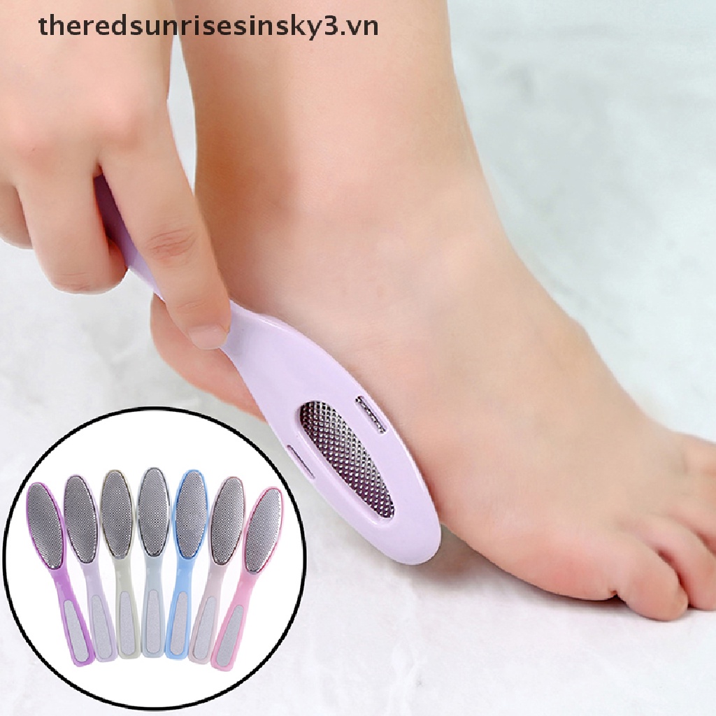 (Hàng Mới Về) Dụng Cụ Tẩy Tế Bào Chết Cho Chân 2 Mặt Tiện Lợi