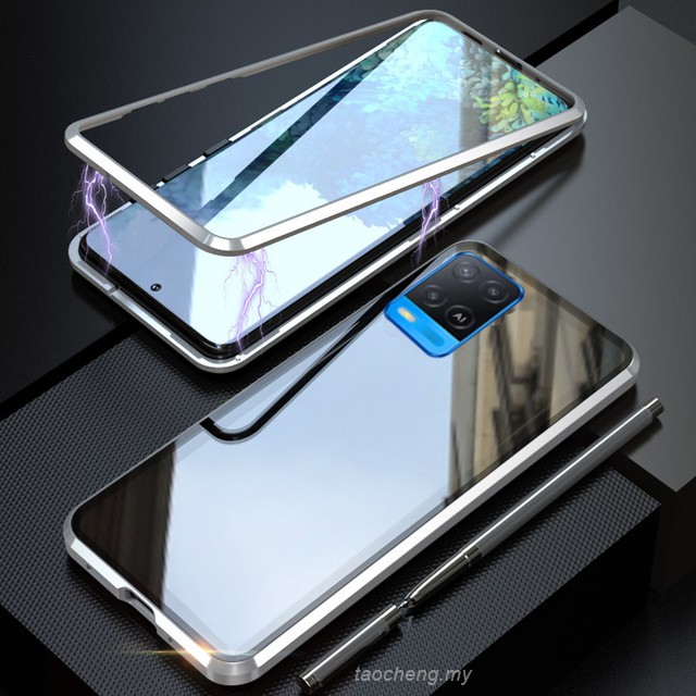 Ốp Điện Thoại Kính Cường Lực Hai Mặt Viền Kim Loại Nam Châm Cho Oppo A54 Cph2239 | BigBuy360 - bigbuy360.vn