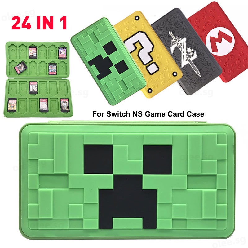 Ốp Bảo Vệ Thẻ Chơi Game Nintendo Switch 3D Bằng Silicon Chống Sốc 24 Trong 1 Tiện Lợi