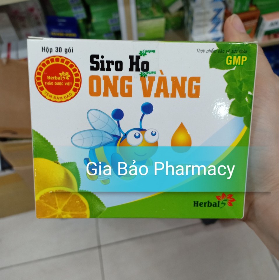 SIRO HO ONG VÀNG hộp 30 gói giúp giảm ho,khản tiếng