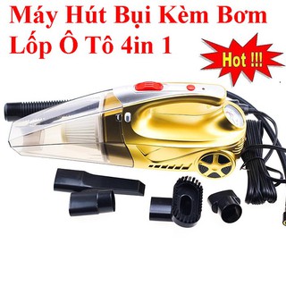 Máy Hút Bụi Ô Tô Cầm Tay Đa Năng – Hút Bụi - Bơm Lốp – Đo Áp Suất Lốp- Chiếu Sáng