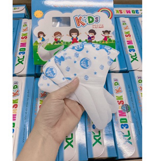 Hộp 50 cái Khẩu Trang 3D Xuân Lai Bé 3-10 tuổi