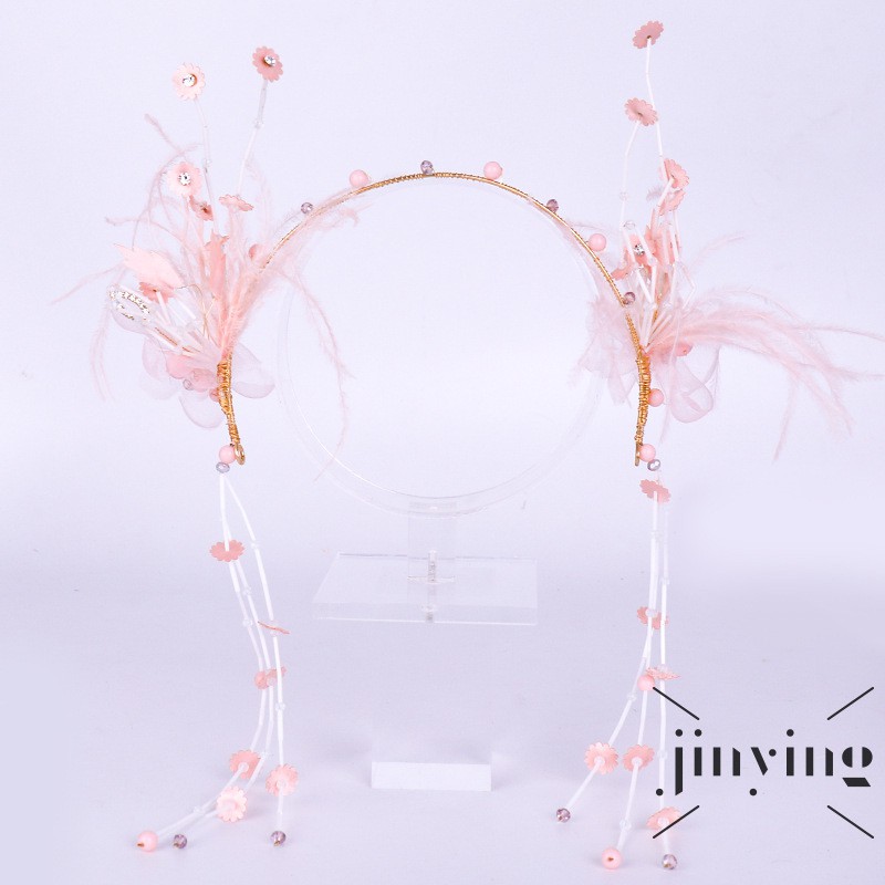 GETNOIVAS Băng đô cài tóc phối hoa phong cách Giáng sinh tinh tế điệu đà cho nữ