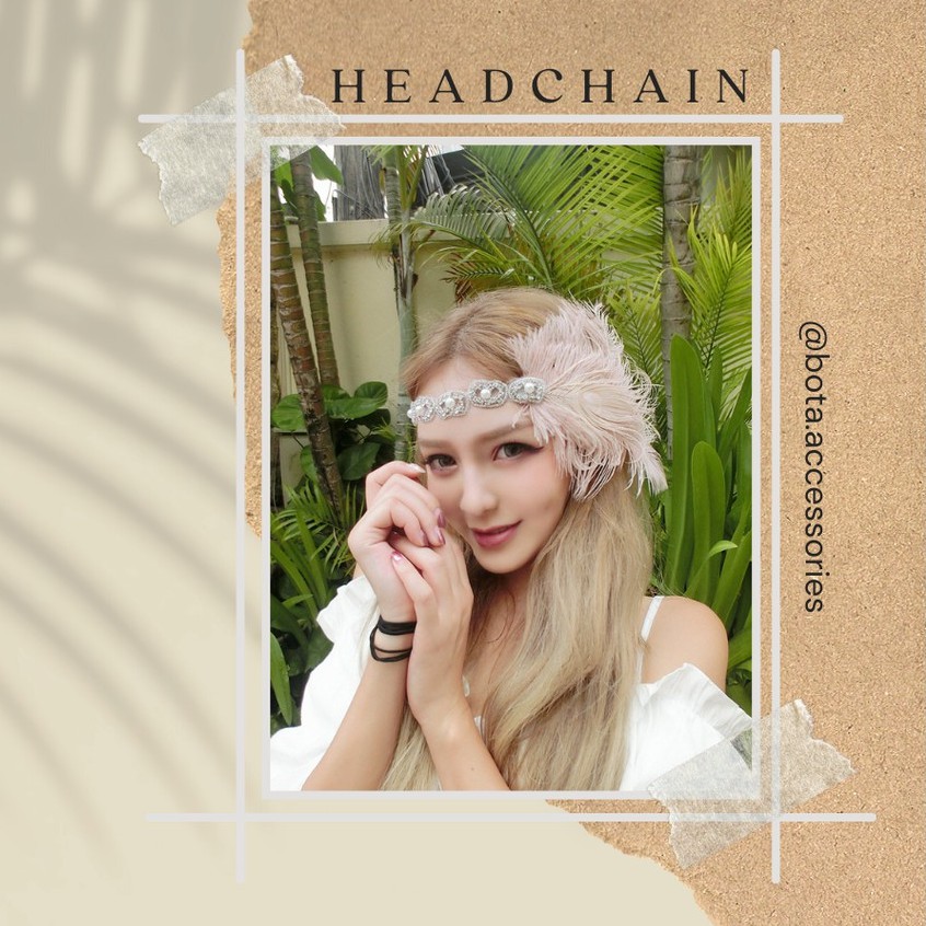 Vòng đội đầu lông vũ phong cách cổ điển cho cô dâu (Headchain) [CÓ SẴN - HÀNG CHẤT LƯỢNG]