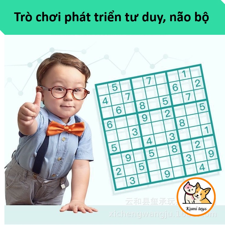 Đồ chơi giáo dục Sudoku bằng gỗ loại đẹp cho bé phát triển toán học Kumi toys