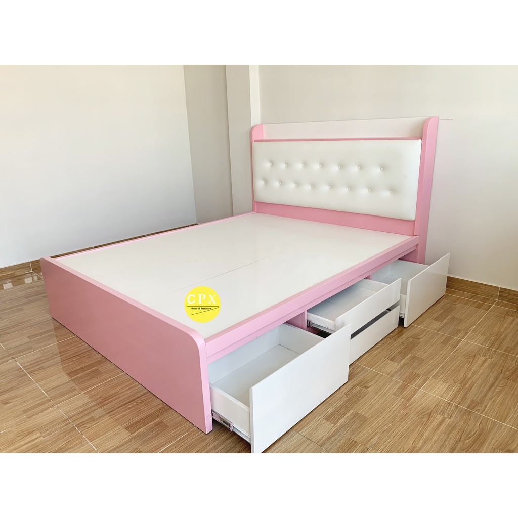 Giường ngủ bọc nệm 4 hộc kéo gỗ cn MDF sơn 2K CPX-G02 ( 160x200 cm ) | BigBuy360 - bigbuy360.vn
