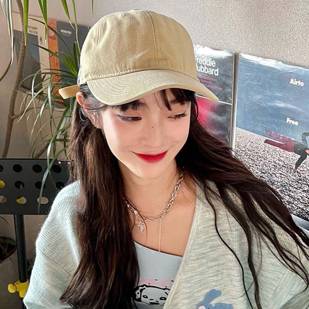 Mũ Lưỡi Trai Màu Trơn Mềm Mại Phong Cách Thể Thao Thời Trang Cho Cặp Đôi