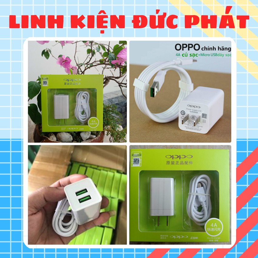 Bộ Sạc Oppo 4A Có 2 Cổng USB Loại Xịn